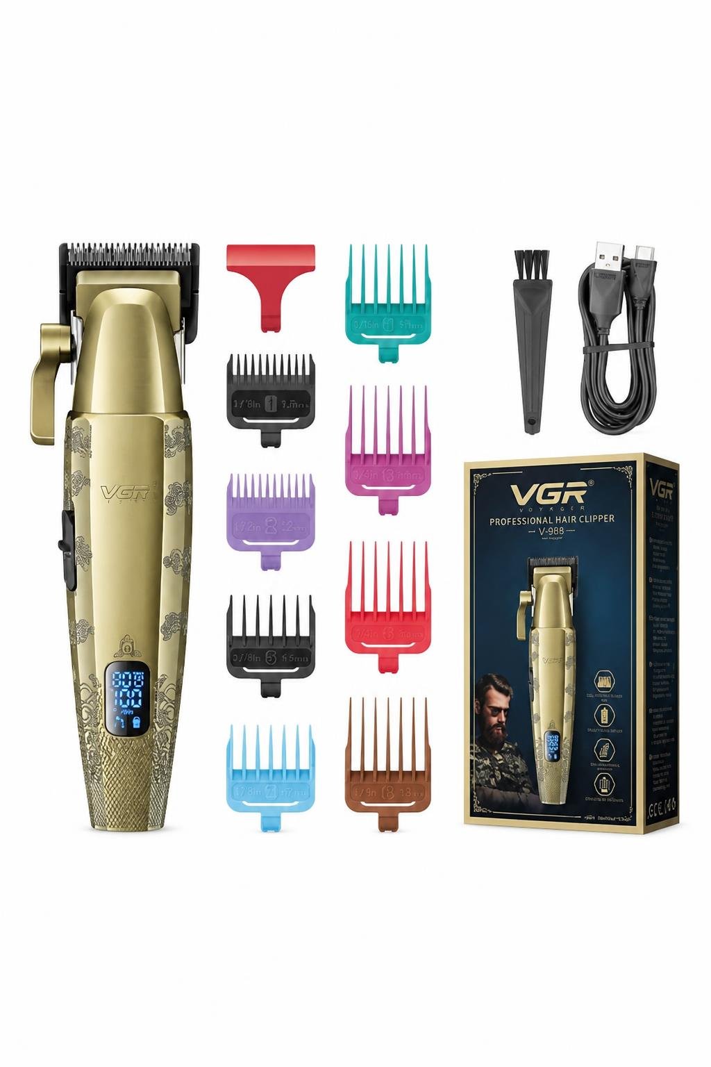 cf3e8202-6589-412a-98c7-7d58646548dd.jpg ماكينة حلاقة VGR V-036 لاسلكية بمحرك 9000 دورة/الدقيقة - الصورة 1