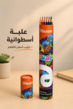 ⁦أقلام تلوين خشبية Pikasso 12 لون طويل بعلبة أسطوانية 12066⁩ - الصورة ⁦3⁩
