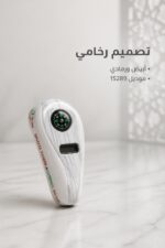 ⁦خاتم تسبيح رقمي مع بوصلة بتصميم رخامي - موديل 15289⁩ - الصورة ⁦4⁩