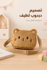 ⁦حقيبة أطفال فرو بنية بتصميم دبدوب - موديل 1659978⁩ - الصورة ⁦2⁩