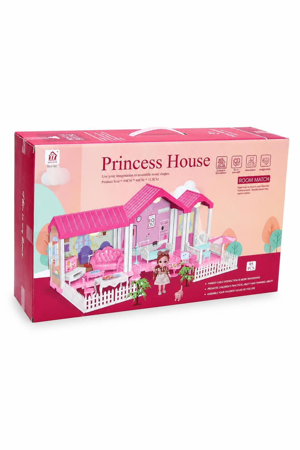 d2cae454-c5af-4077-9b39-ddb72511cedf-1.jpg قصر Princess House جامبو 95 قطعة للأطفال - موديل 1593 - الصورة 1