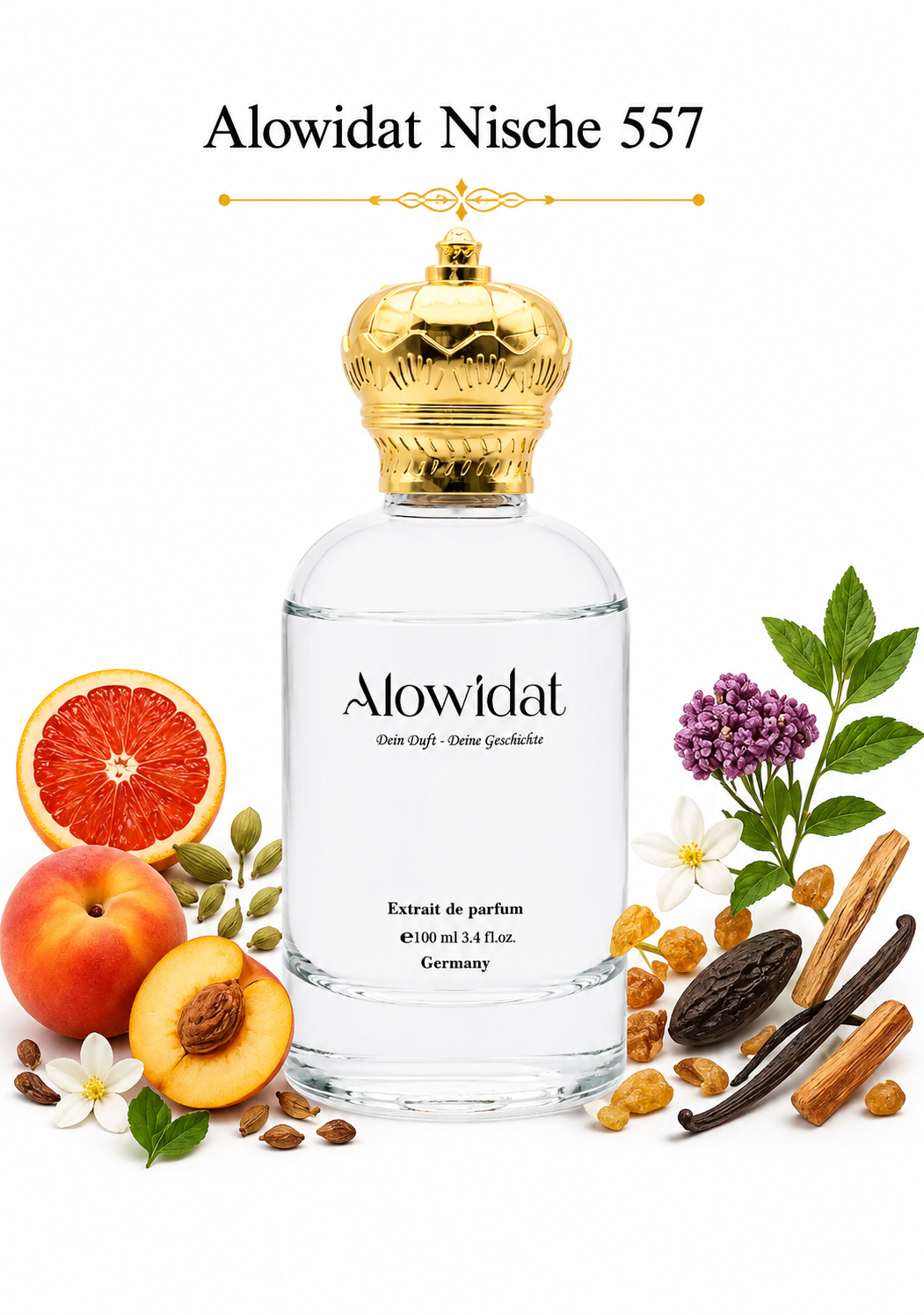 d84dd800-bd00-4f0a-98f0-23b180a01046 عطر للجنسين Alowidat Nische 557 – فاكهي عطري بلمسة قهوة وفانيليا دافئة - الصورة 1