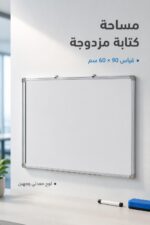 ⁦لوح وايت بورد معدني وجهين 60 × 90 سم - موديل 3879⁩ - الصورة ⁦2⁩