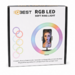 حلقة إضاءة QBest QB954 RGB LED قياس 56 مع قاعدة تثبيت