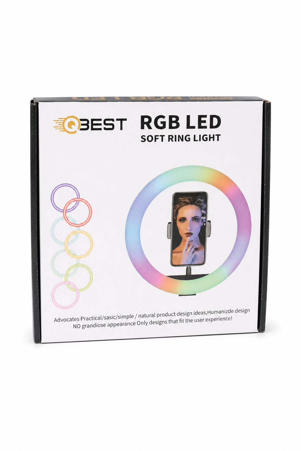 df586c63-24fb-46b0-977b-abe0bb922ab2.png حلقة إضاءة QBest QB954 RGB LED قياس 56 مع قاعدة تثبيت - الصورة 1