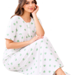 قميص نوم نسائي Soula بنقشة القلوب – بوليستر 100%