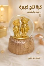 ⁦كرة ثلج كبيرة تعمل بالبطاريات بتصميم دببة ذهبية - 10322⁩ - الصورة ⁦2⁩
