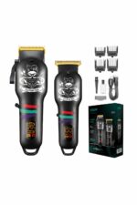 طقم ماكينة حلاقة VGR V-699+V-971 بشاشة LED وشحن USB