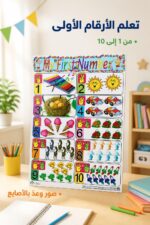 ⁦لوحة وايت بورد تعليمية للأرقام الإنجليزية 50*70سم - 4497⁩ - الصورة ⁦2⁩