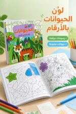 ⁦كتاب تلوين الحيوانات بالأرقام ZagLool Store موديل 6367⁩ - الصورة ⁦2⁩