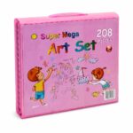 حقيبة ألوان Super Mega Art Set 208 قطعة مع مرسم - 8061264