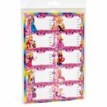 ملصقات إتيكيت Barbie كبيرة 10 أطباق × 10 لصاقات - 14372