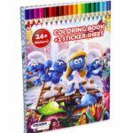 دفتر تلوين صغير OSAMA The Smurfs مع 2 ورقة ستيكر - 16551