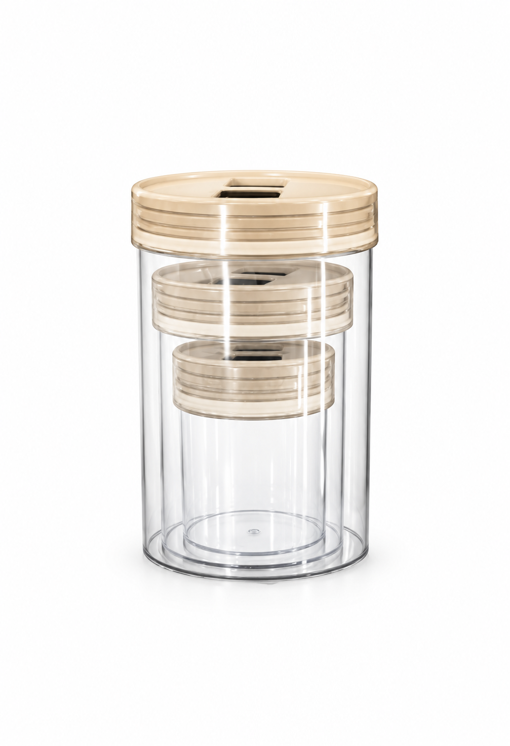 48f48092-c6b1-4db7-9c17-28e6000bda1f مجموعة مرطبانات ضغط كريستال 3 قطع Homy Plast – سعات 0.5 و1.5 و3.5 لتر - الصورة 1