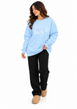 ⁦كنزة نسائية Soula بقبة ريب وطبعة Smile – تصميم كاجوال مريح⁩ - الصورة ⁦7⁩