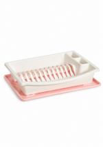 ⁦مصفف صحون بلاستيك Homy Plast طابق واحد مع صينية سفلية⁩ - الصورة ⁦6⁩
