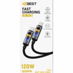 كابل شحن مضيء QBEST QB-S36 Type-C إلى Type-C 120W