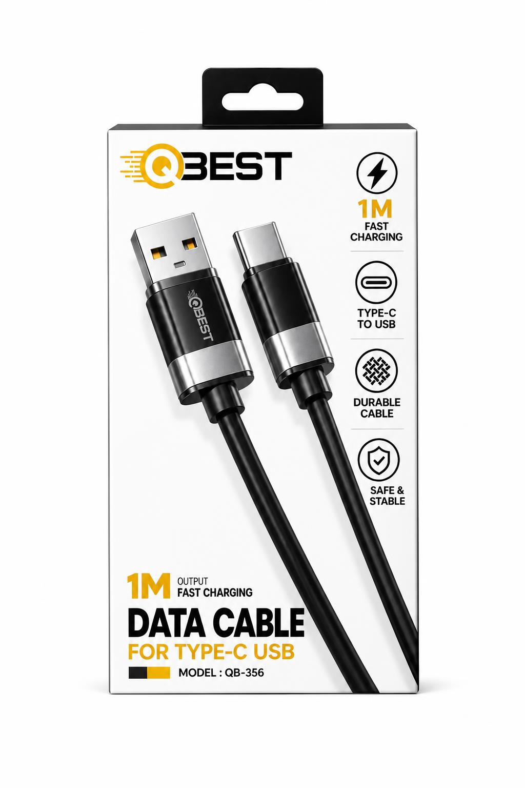 1b33e023-5fb0-42f5-98a0-1b4afe9fd816.jpg كابل QBEST QB-356 Type-C إلى USB بطول 1M و6A - الصورة 1