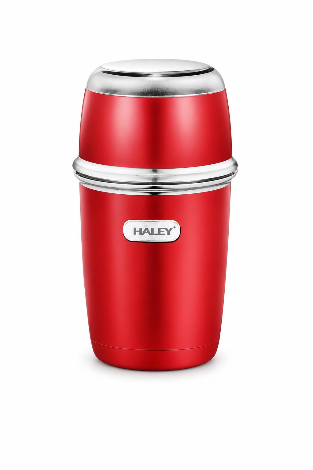 3a5d5fc8-43c4-488b-a050-5ee3db59575c.jpg مطحنة قهوة كهربائية HALEY HY-2110 ستانلس ستيل حمراء - الصورة 1