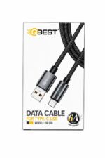 كابل QBEST QB-360 USB-A إلى Type-C مضيء بقماش مجدول 6A