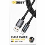 كابل QBEST QB-360 USB-A إلى Type-C مضيء بقماش مجدول 6A