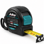 JcTop متر قياس شريطي معدني S009 – هيكل ABS مغلف بـTPR، نظام قفل متين، حزام يد وتصميم عملي للمنزل والورش ومواقع العمل