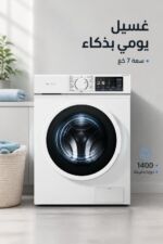 ⁦غسالة الحافظ أوتوماتيك أمامية 7 كغ إنفيرتر N1407WBL-INV⁩ - الصورة ⁦2⁩
