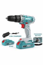 مثقاب لاسلكي JcTop SU3791 ببطاريتين 21V وظرف 10 مم