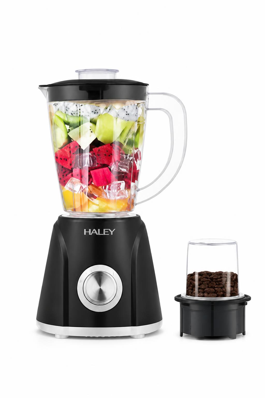 511b2873-8e8e-4d9c-b605-7368049cfe43.jpg خلاط HALEY HY-2937 مع مطحنة جافة 500W وسعة 1.5 لتر - الصورة 1