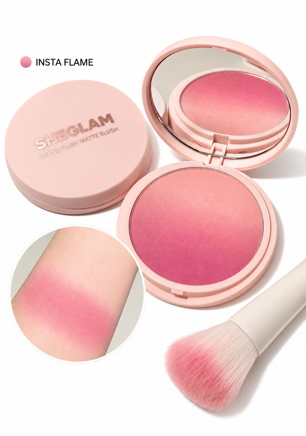 5e0a8bae-bec3-4628-9f4a-9cfec39625e1 بلاشر شيجلام SHEGLAM Divine Flush Matte Blush – بودرة خفيفة بلمسة مطفية - الصورة 1