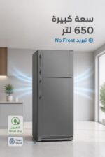 ⁦ثلاجة الحافظ TNSL 2311G بابين No Frost فضي 650 لتر رفوف زجاجية⁩ - الصورة ⁦2⁩