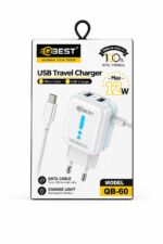 شاحن QBEST QB60 بقدرة 12W مع 3 منافذ وكابل Micro
