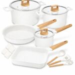طقم أواني Cook Lovers TZ15 جرانيت أبيض 15 قطعة