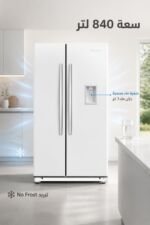 ⁦براد الحافظ SN 3024T بابين No Frost مع حنفية 840 لتر لون أبيض⁩ - الصورة ⁦2⁩