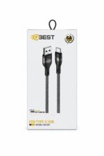 كيبل QBEST QB-361 USB إلى Type-C قماشي 1M بتيار 6A