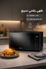 ⁦ميكروويف Hisense HMAS3411SSV رقمي 34L بقدرة 1000W⁩ - الصورة ⁦2⁩