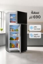 ⁦ثلاجة الحافظ TESL 2620B بابين بسعة 690 لتر وTwin Cooler⁩ - الصورة ⁦2⁩