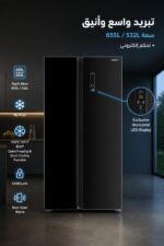 ⁦ثلاجة SHARP Inverter Side by Side 655L أسود - SJ-X655-BK3⁩ - الصورة ⁦2⁩