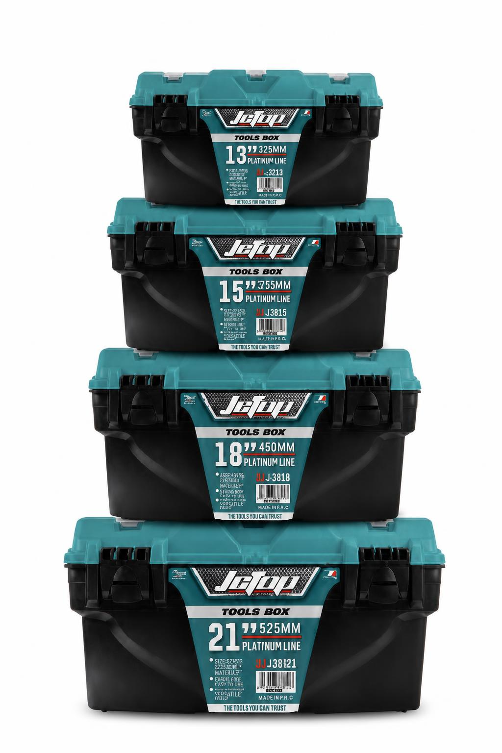 a168e329-5f43-4357-8965-b5b46b91a270.jpg طقم صناديق أدوات JcTop JJ3966، 4 قطع 13-21 بوصة - الصورة 1