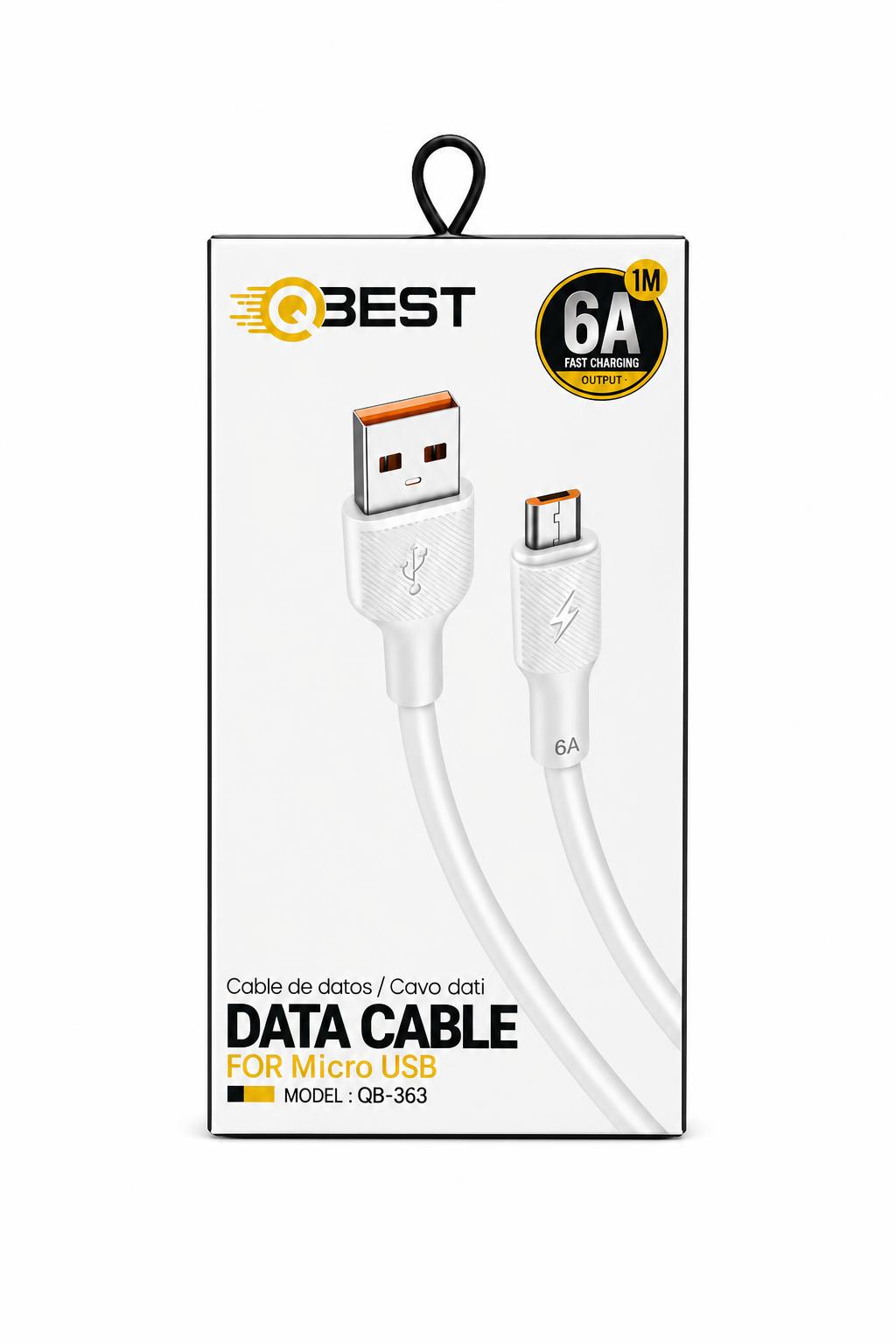 a53c304e-b3b8-453f-ad17-1558ce23ff59.jpg كابل QBEST QB-363 Micro USB سيليكون 6A بطول 1M - الصورة 1