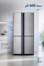 ⁦ثلاجة SHARP SJ-FE87V-SS نوفروست 605 لتر 4 أبواب⁩ - الصورة ⁦2⁩