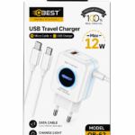 شاحن QBEST QB62 بقدرة 12W مع 3 منافذ وكابل Micro