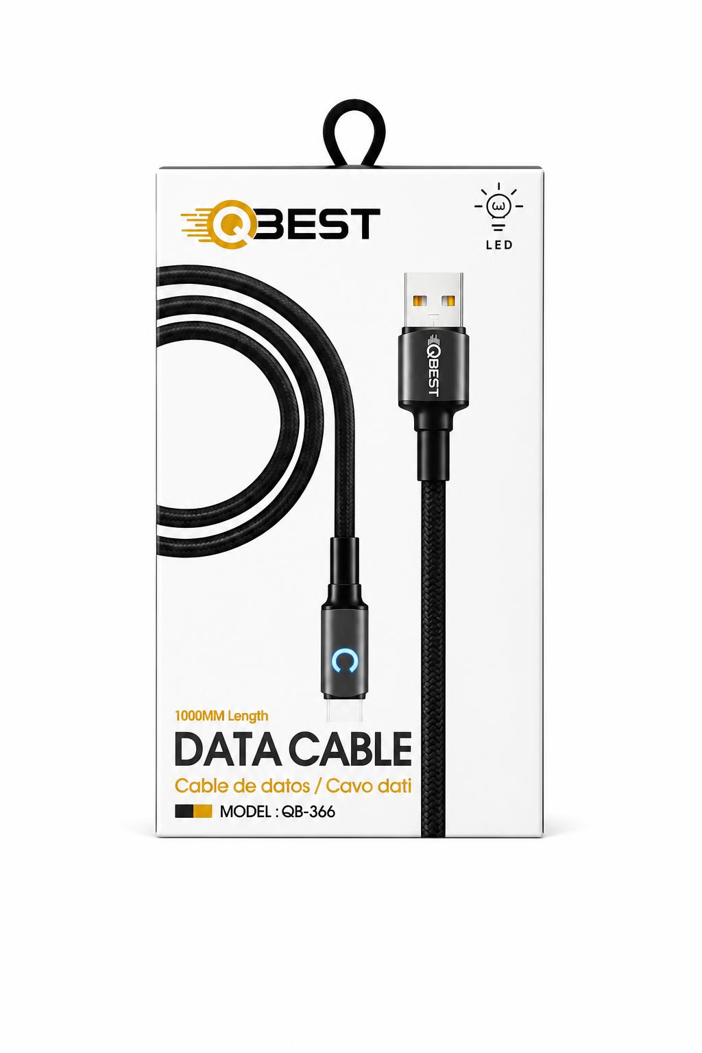 ad0e2559-f46b-4b72-8166-e27a7f55feb5.jpg كيبل QBEST QB-366 USB-A إلى Type-C قماشي 5A بطول 1000MM - الصورة 1