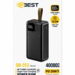 باور بنك QBEST QB-253 سعة 40000mAh بشحن سريع 22.5W