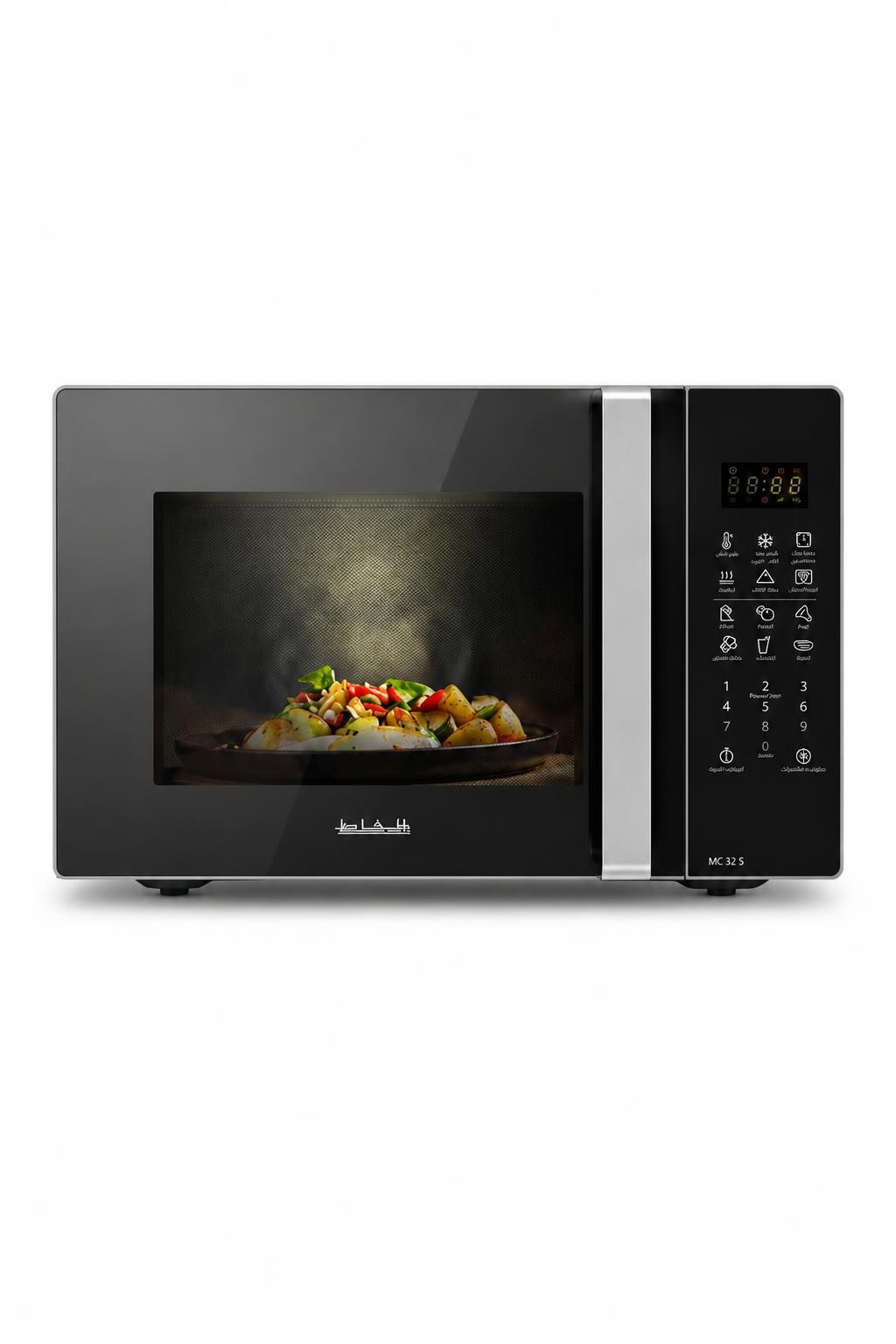 bd0e8cc4-820b-4b94-80a2-42366b0ab9ed.jpg ميكروويف الحافظ MC32S سعة 32 لتر مع شواية رقمية ,فضي - الصورة 1