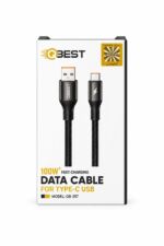 كيبل بيانات وشحن QBEST QB-357 USB-A إلى Type-C بقدرة 100W