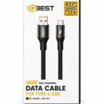 كيبل بيانات وشحن QBEST QB-357 USB-A إلى Type-C بقدرة 100W