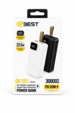 باور بانك QBEST QB-252 بسعة 30000 mAh وشحن سريع 22.5W