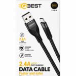 كيبل QBEST QB-355 USB إلى Type-C قماشي 2.4A
