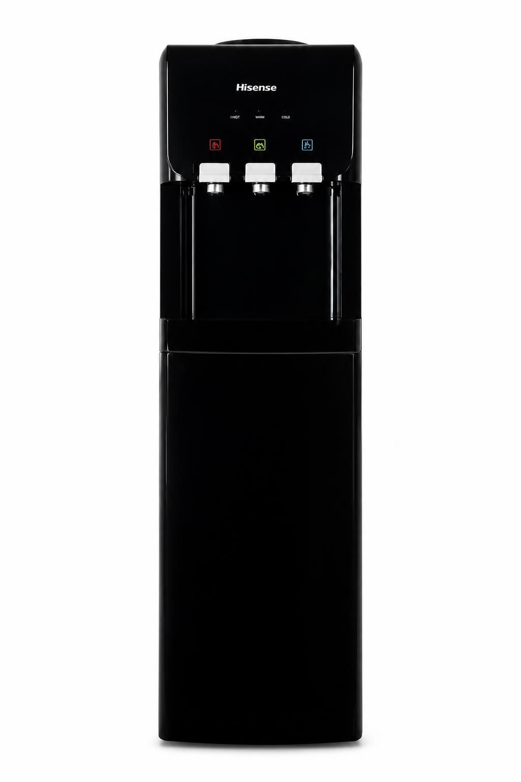 dcb5f8fb-b31d-4dc0-ba2f-bf2ccda66c3f.jpg مبرد وموزع المياه Hisense H96WDTB3S1 بثلاث خيارات وبلون أسود - الصورة 1